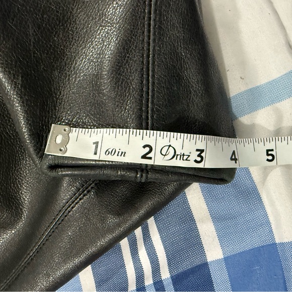 Banana Republic Black Leather Tote Bag Shoulder Carry - Picture 11 of 15